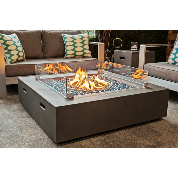 AKOYA Outdoor Essentials 12'' H x 42'' W Concrete Propane Outdoor Fire